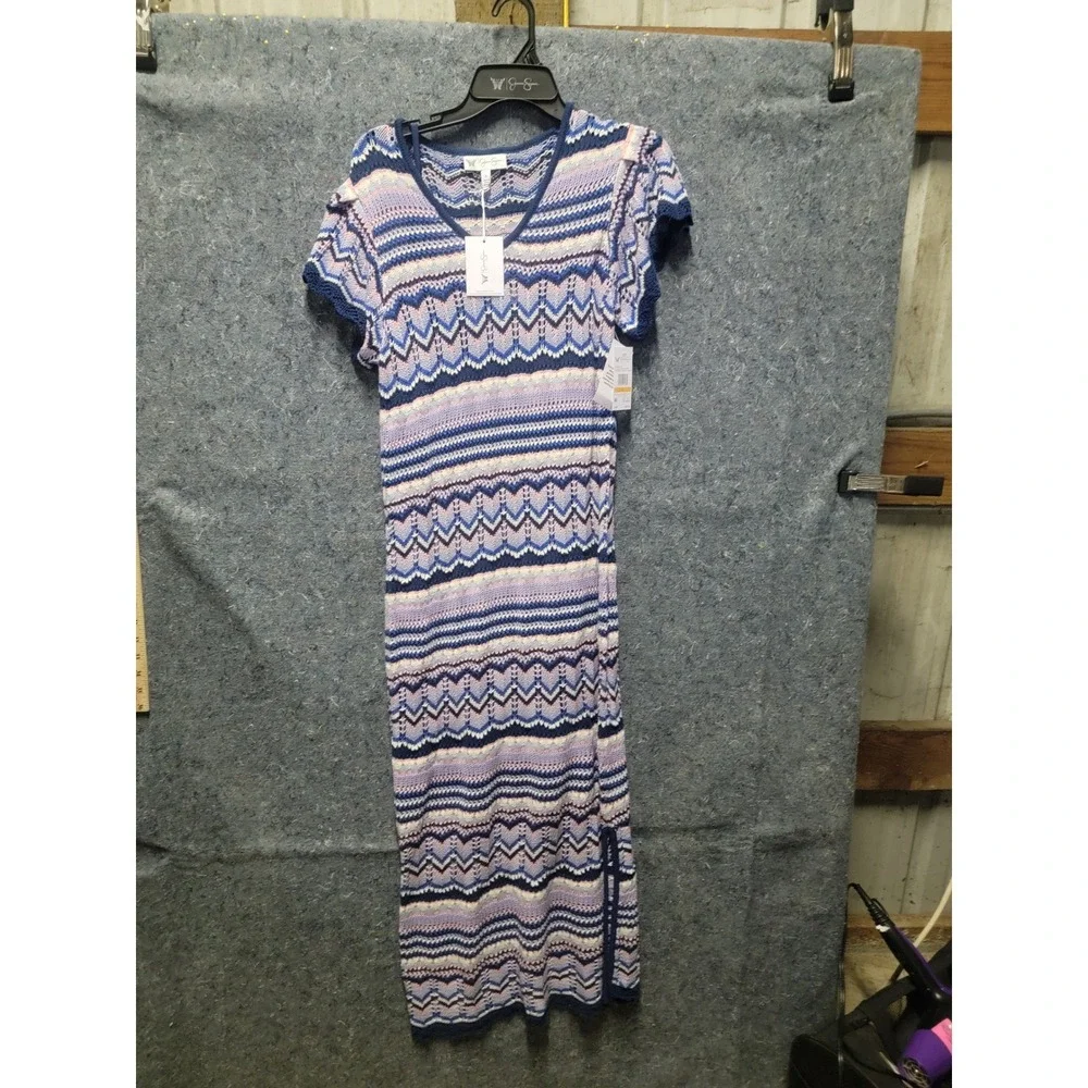 Jessic Simpson Trinity Sweater‎ Dress Navy Peony Size L